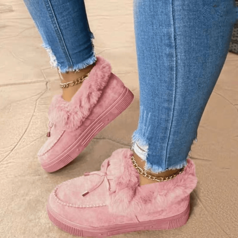 Chaussons chauds et tendance pour femme avec doublure en fourrure