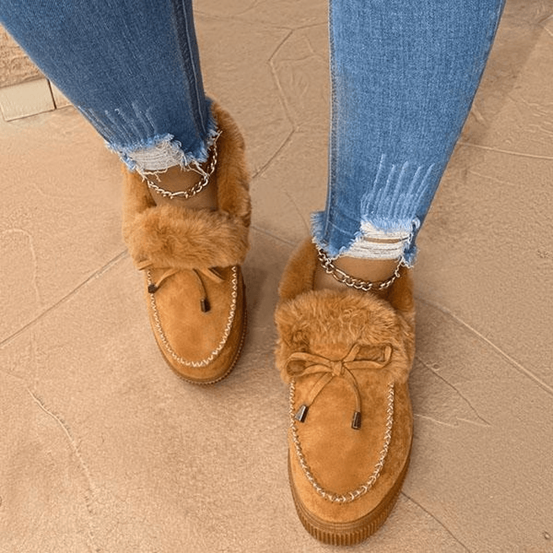 Chaussons chauds et tendance pour femme avec doublure en fourrure