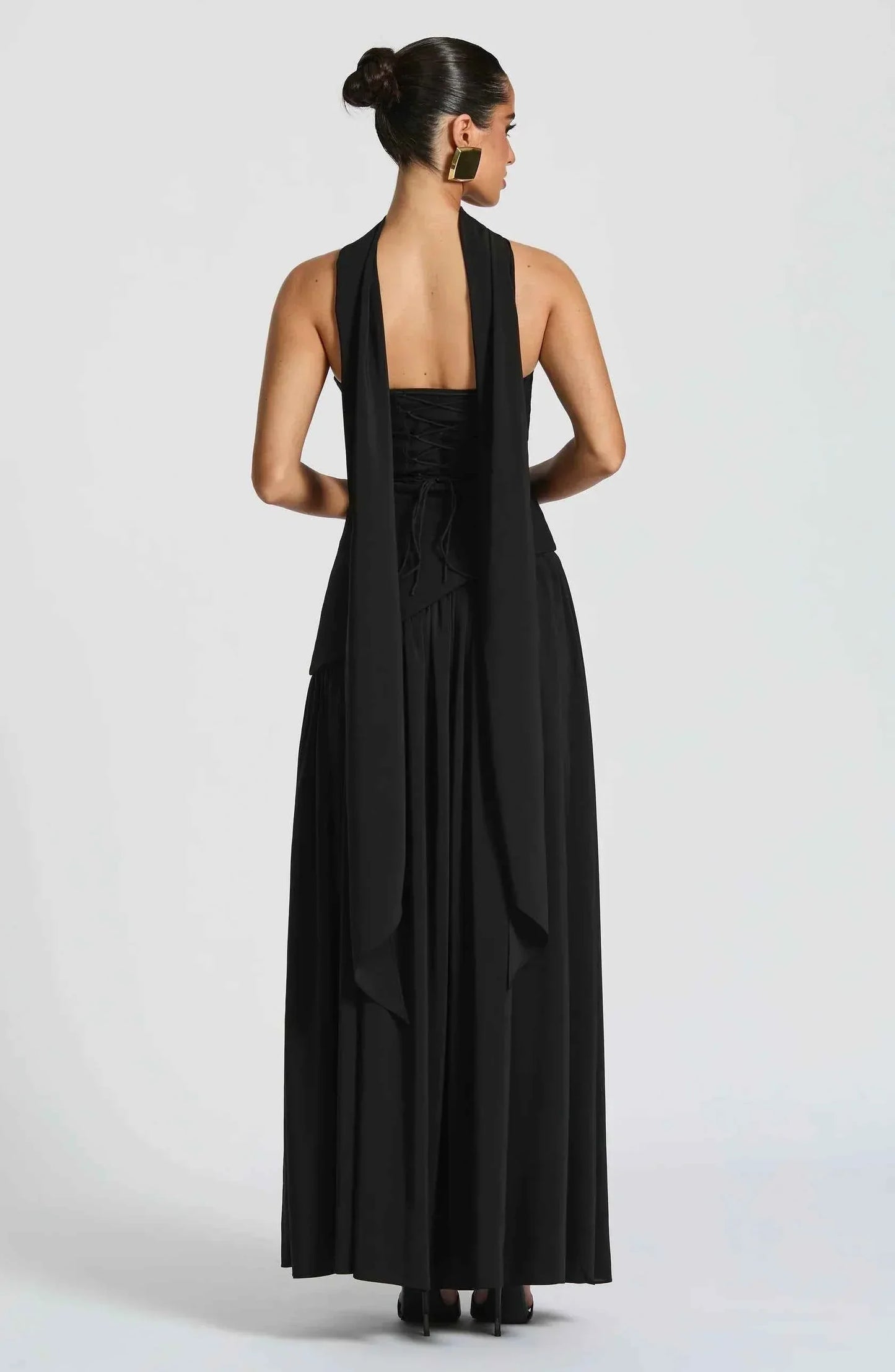Luxe Maxi Avondjurk Met Sjaal En Strapless Hals