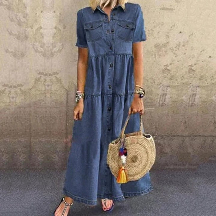 Arianne | Robe en denim décontractée - maxi