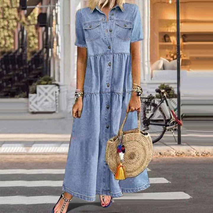Arianne | Robe en denim décontractée - maxi