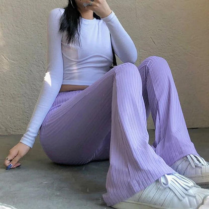 Adria | Flared Ribbed Broek