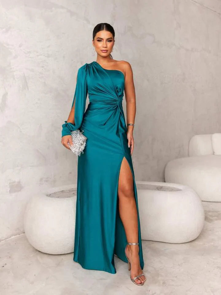 Shannen | Robe de gala élégante en satin asymétrique pour femmes