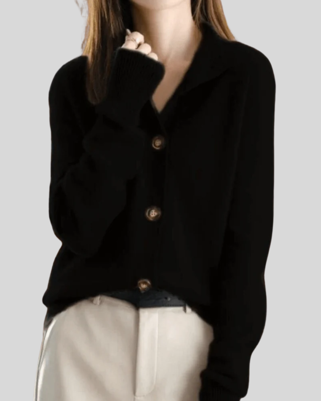 Nalerie | Women's Button-Down Cardigan Sweater - Cream - Image 5