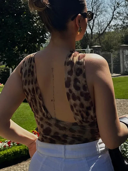 Taimia | Asymmetrische Luipaardtop met Ruches