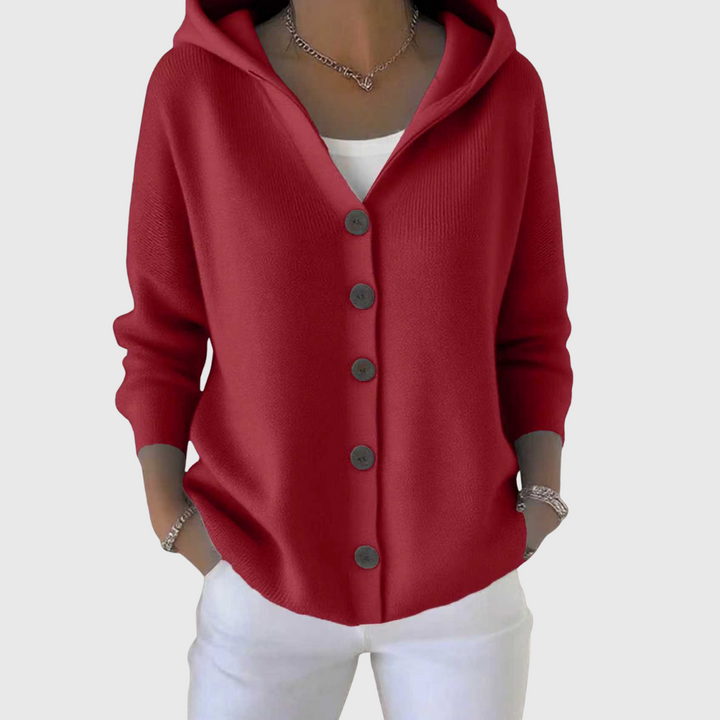 Orvine | Women's Hooded Button-Down Cardigan Sweater - Cream - Image 12
