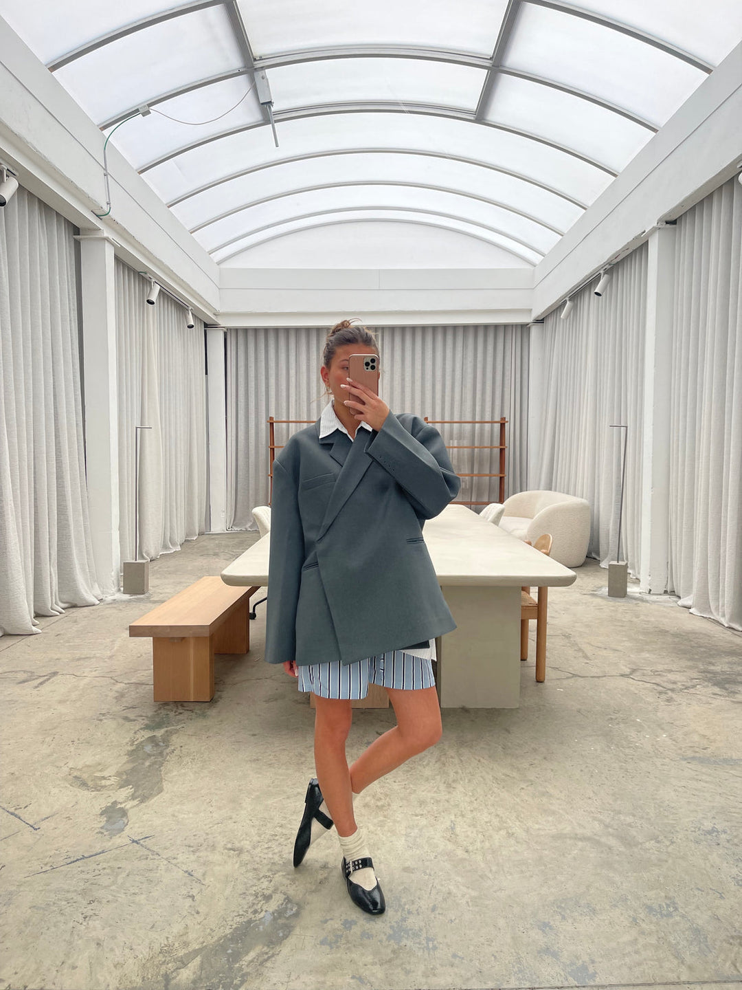 Oversized Stijlvolle Dames Blazer met Rechte Schouders