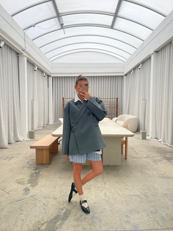 Oversized Stijlvolle Dames Blazer met Rechte Schouders