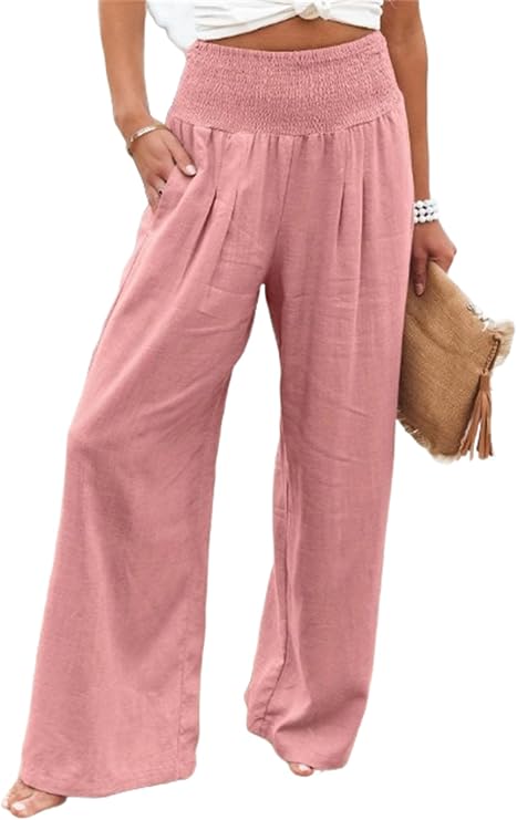 Luchtige Dames Palazzo Broek Met Wijde Pijpen En Hoge Taille