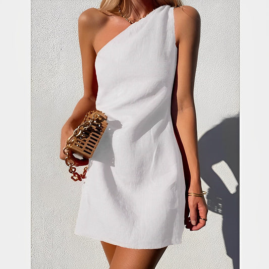 Amica | Elegante One-Shoulder Mini Jurk