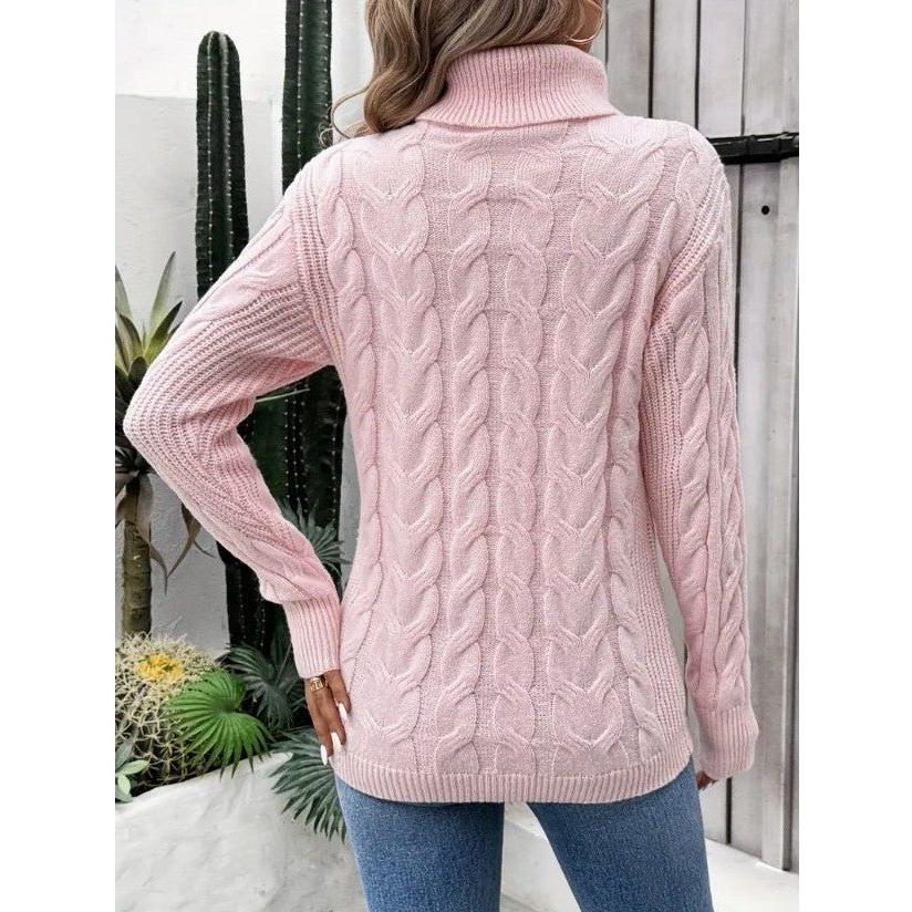 Chunky Knit Turtleneck Jumper for Women - View 6
