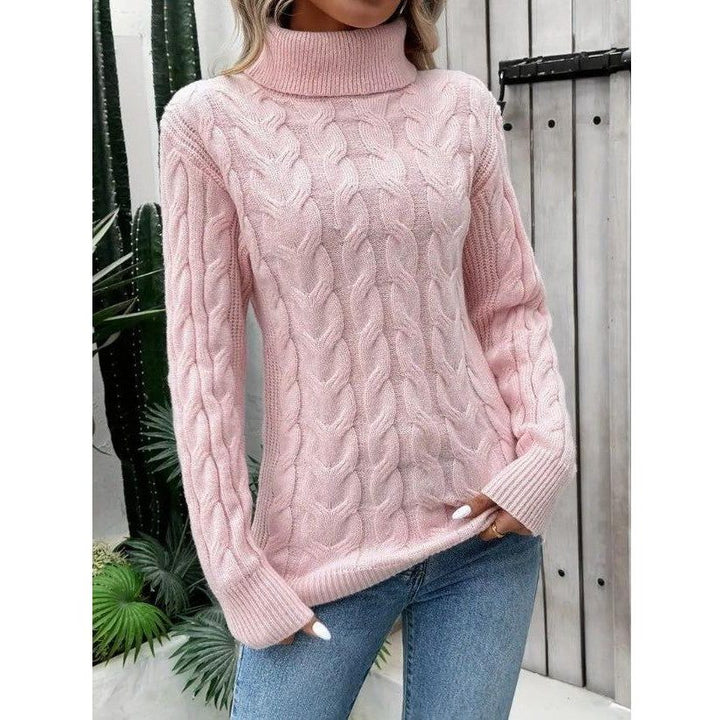 Chunky Knit Turtleneck Jumper for Women - View 7