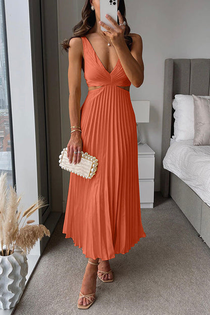 Karen | Elegante Plissé Midi-Jurk