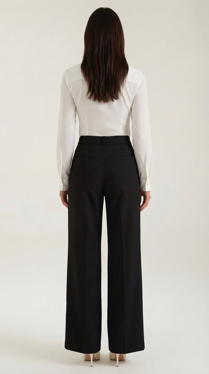 Stylish Women's Trousers with High Waist and Wide Legs
