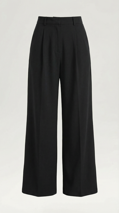 Stylish Women's Trousers with High Waist and Wide Legs