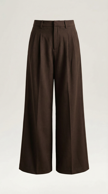 Stylish Women's Trousers with High Waist and Wide Legs