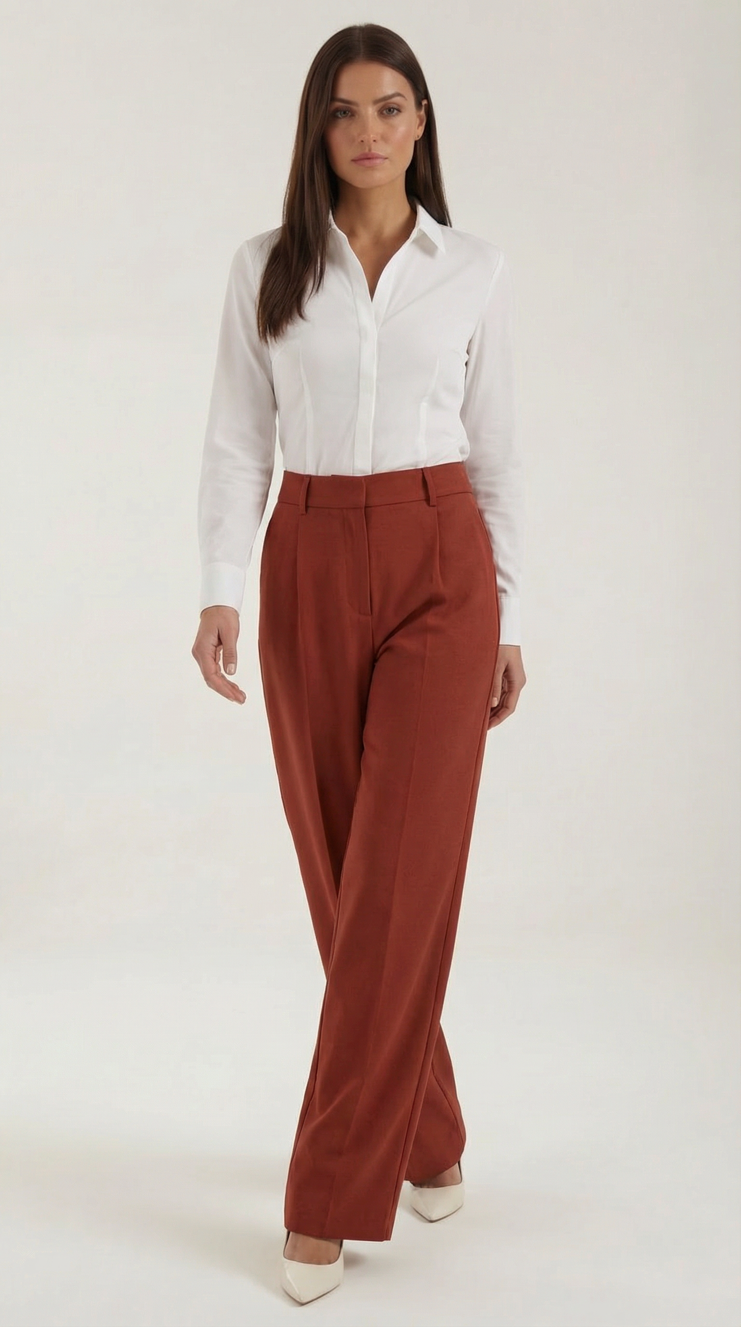 Stylish Women's Trousers with High Waist and Wide Legs