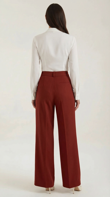 Stylish Women's Trousers with High Waist and Wide Legs