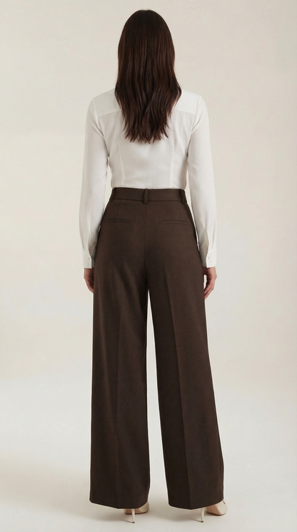 Stylish Women's Trousers with High Waist and Wide Legs