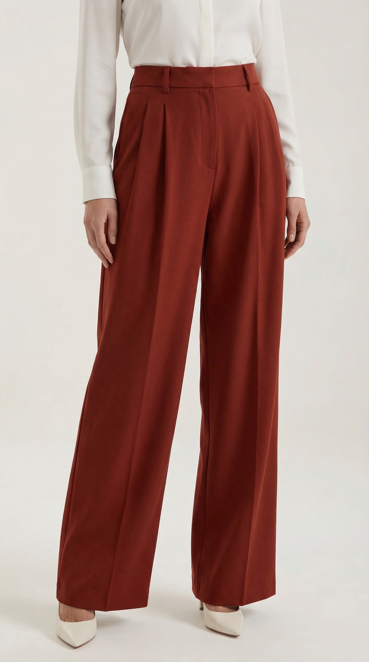 Stylish Women's Trousers with High Waist and Wide Legs