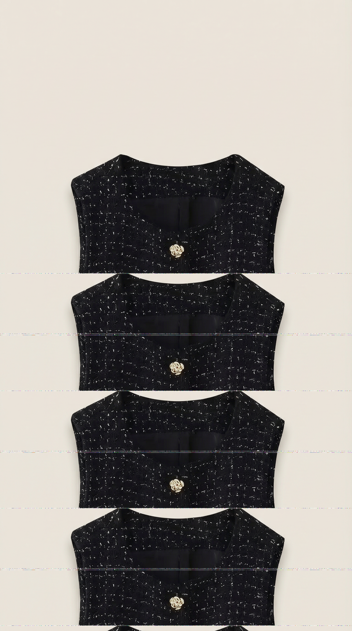 Chic Black Women's Co-Ord Set with Cropped Top and Mini Skirt