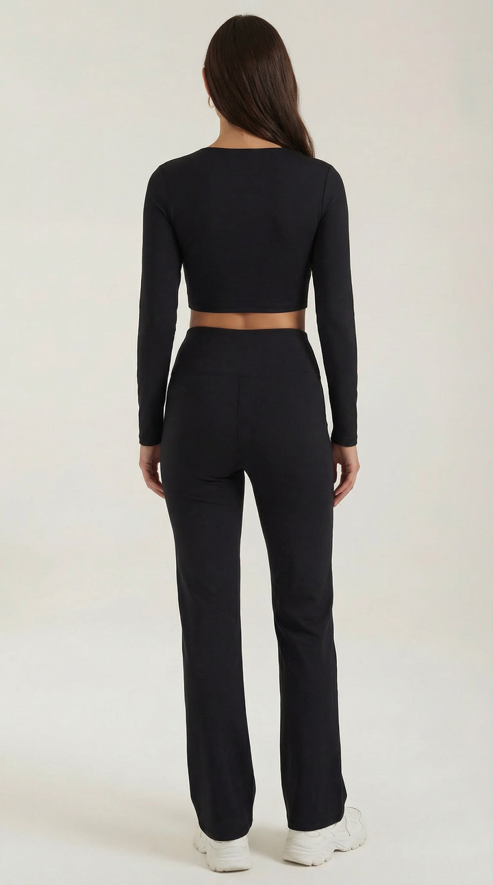 Trendy Co-Ord Set for Women with Cropped Top and Wide Pants