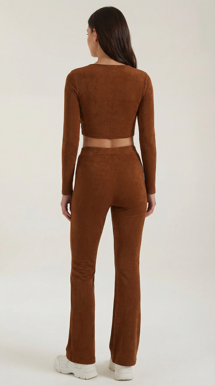 Trendy Co-Ord Set for Women with Cropped Top and Wide Pants