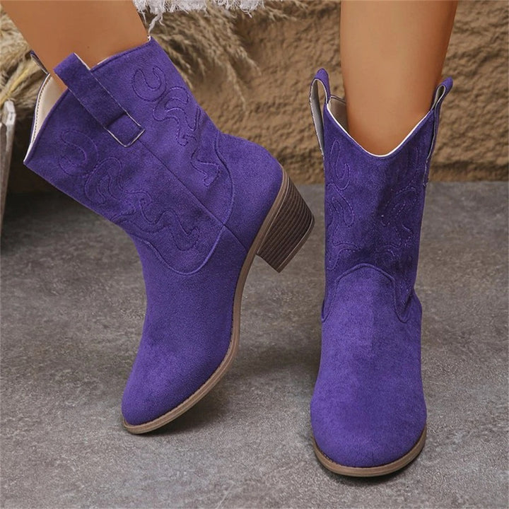 Trendy Cowboy Style Women's Boots with Heel