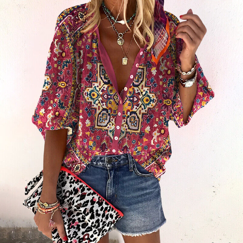 Mona | Blouse bohème estivale à fleurs pour femme