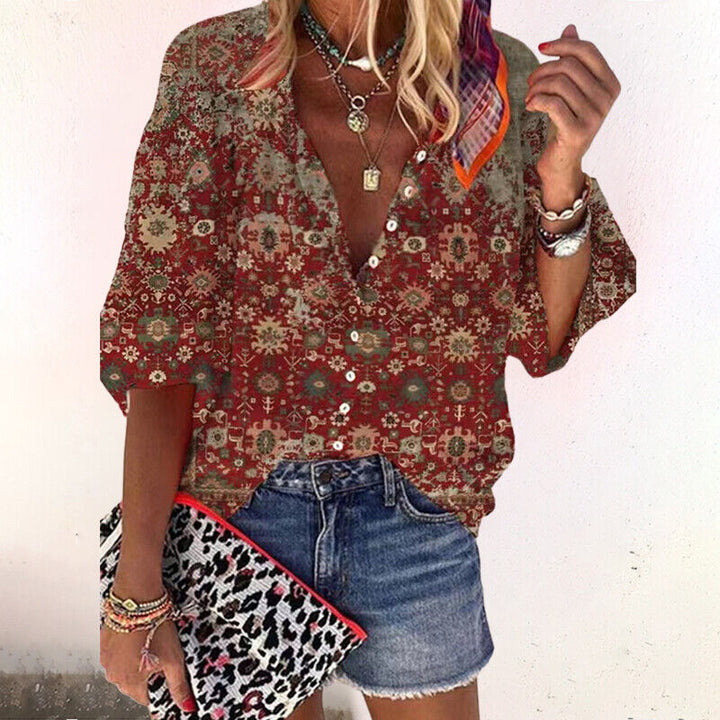 Mona | Blouse bohème estivale à fleurs pour femme