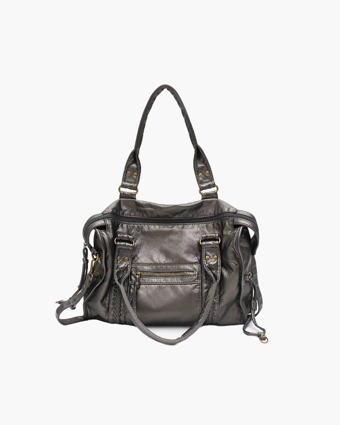 Trendy Luxe Dames Schoudertas met Rits Vakken