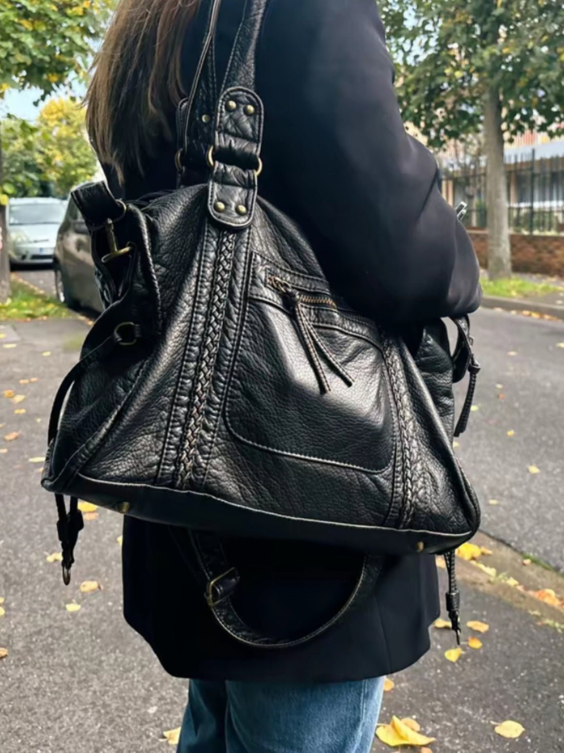 Trendy Luxe Dames Schoudertas met Rits Vakken