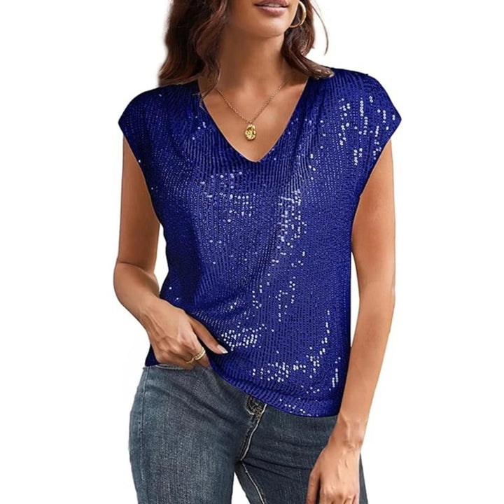 Renata | One-Shoulder Glitter Top