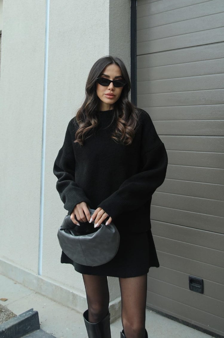 Beau | Cozy Knit 2-Piece Sweater and Skirt Set