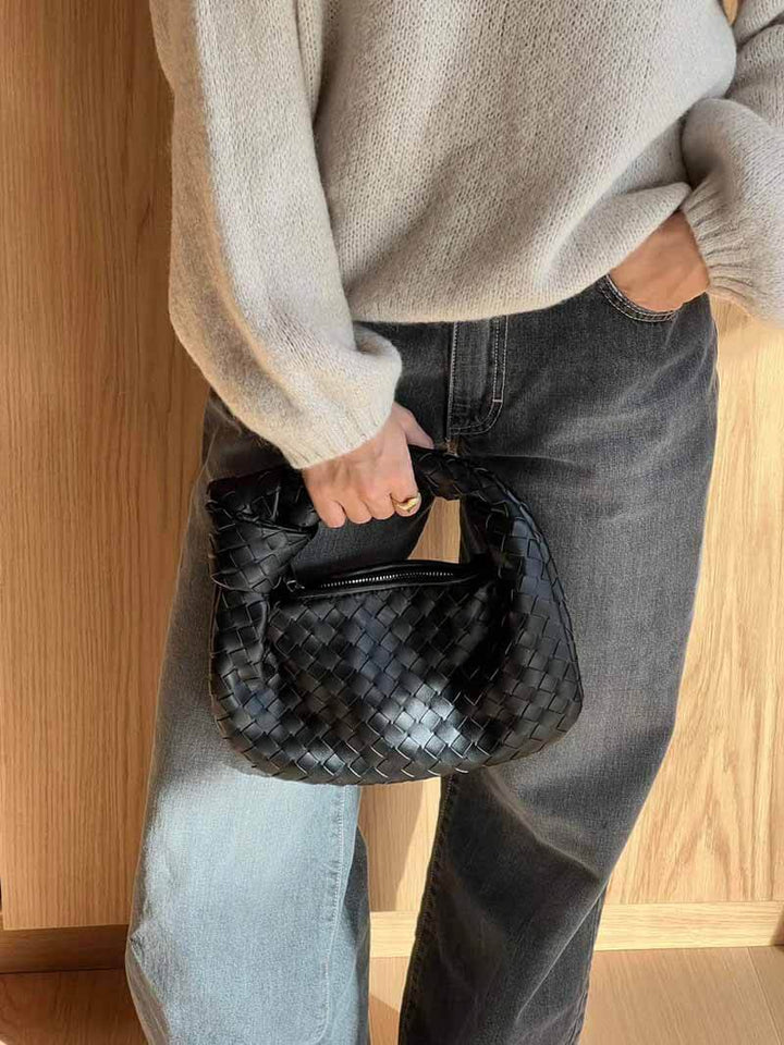 Luxury Women's Shoulder Bag with Braided Detail