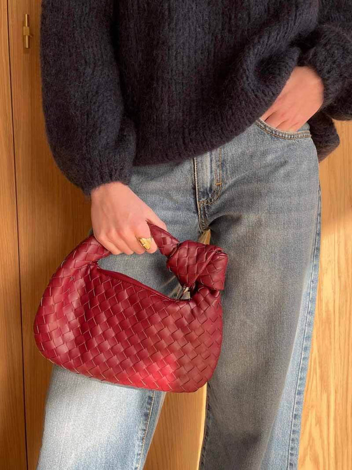 Luxury Women's Shoulder Bag with Braided Detail
