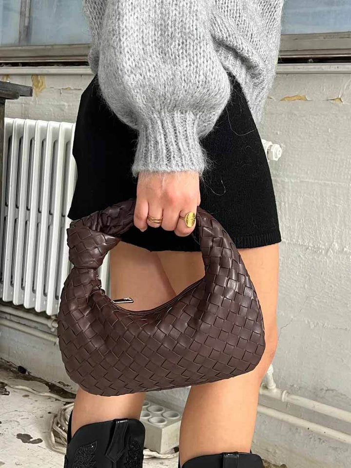 Luxury Women's Shoulder Bag with Braided Detail