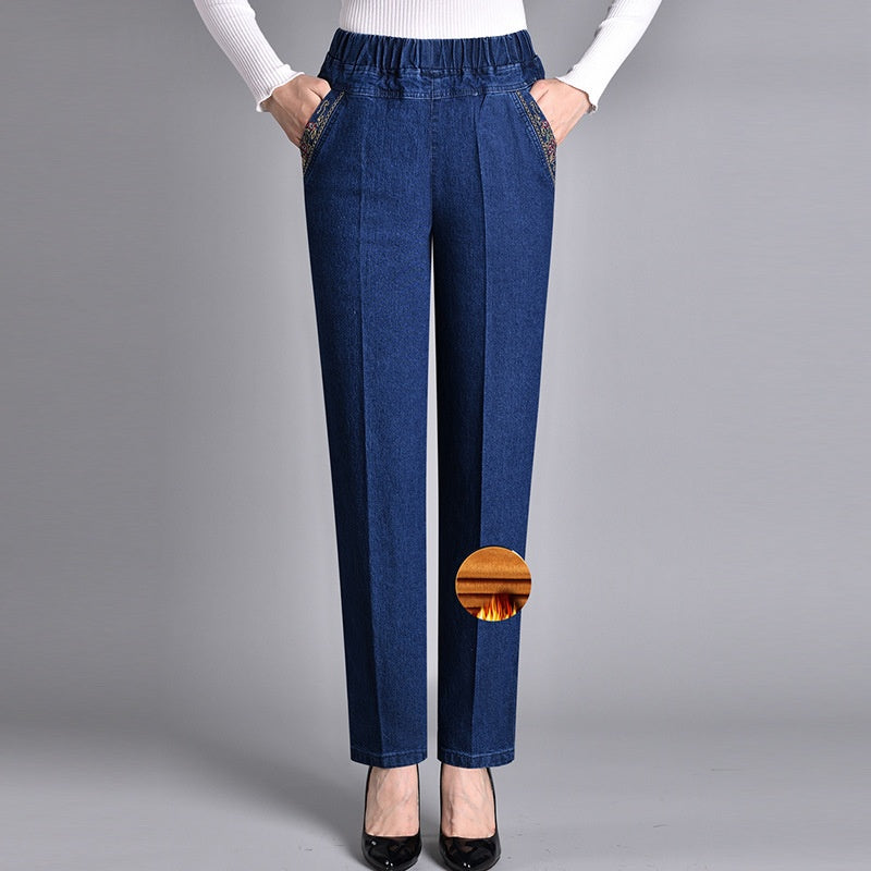 Stylish Women's Pants with Elastic Waist and Pockets
