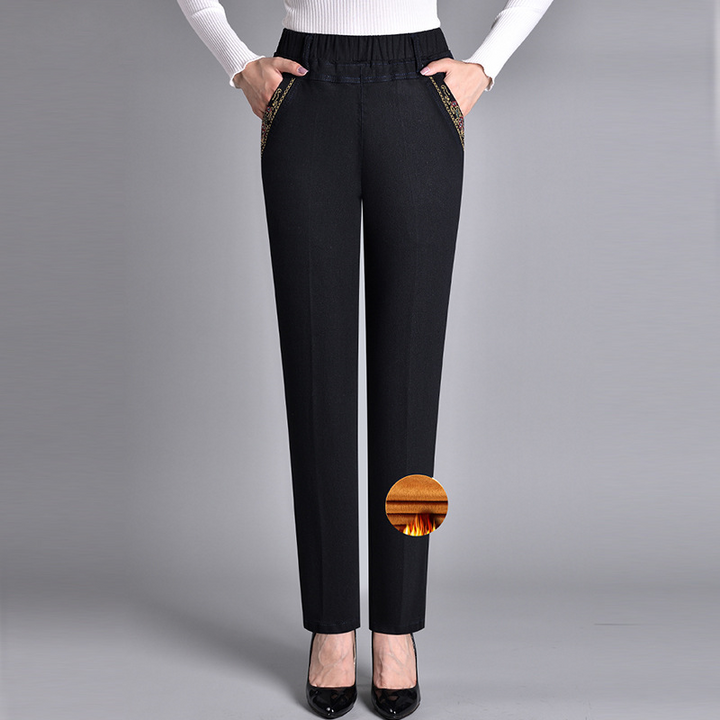 Stylish Women's Pants with Elastic Waist and Pockets