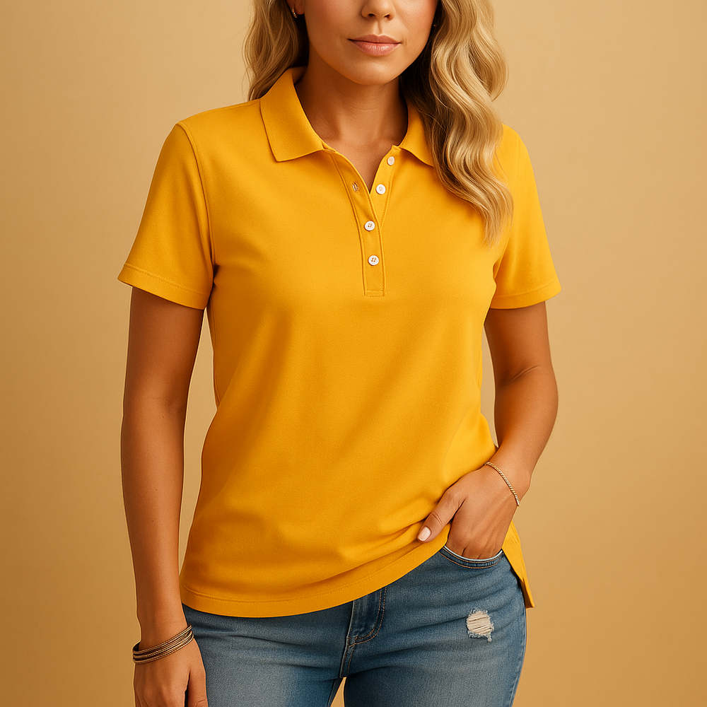 Polo Décontracté pour Femme avec Manches Courtes et Coupe Droite