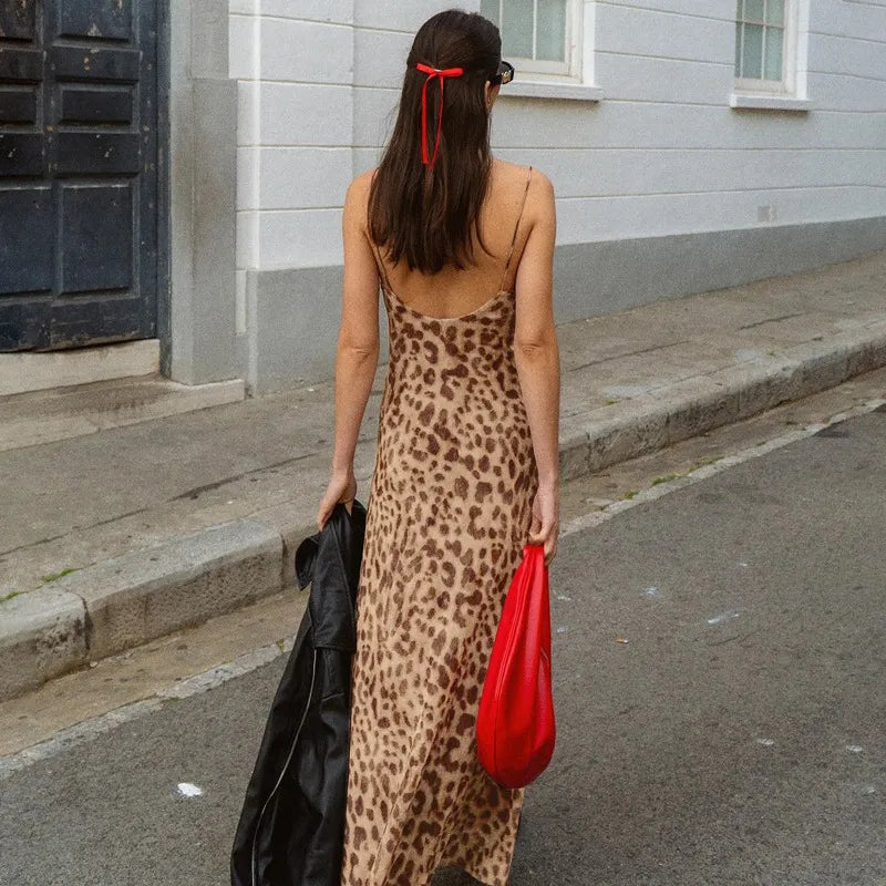 Assa | Maxi-Jurk Met Luipaard Print