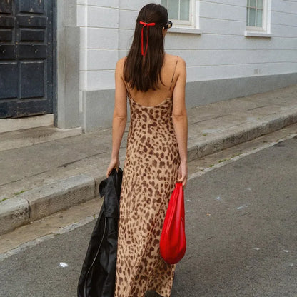 Assa | Maxi-Jurk Met Luipaard Print