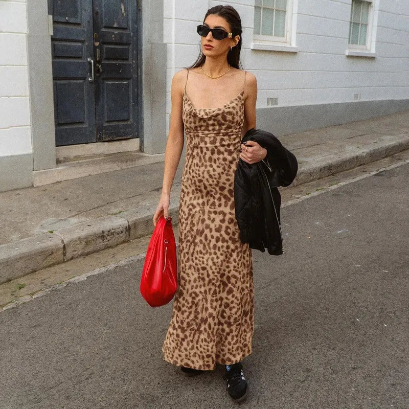 Assa | Maxi-Jurk Met Luipaard Print