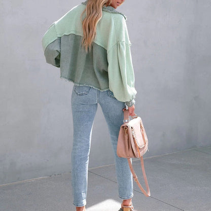 Trendy Comfortabele Dames Jas Met Unieke Speelse Mouwen