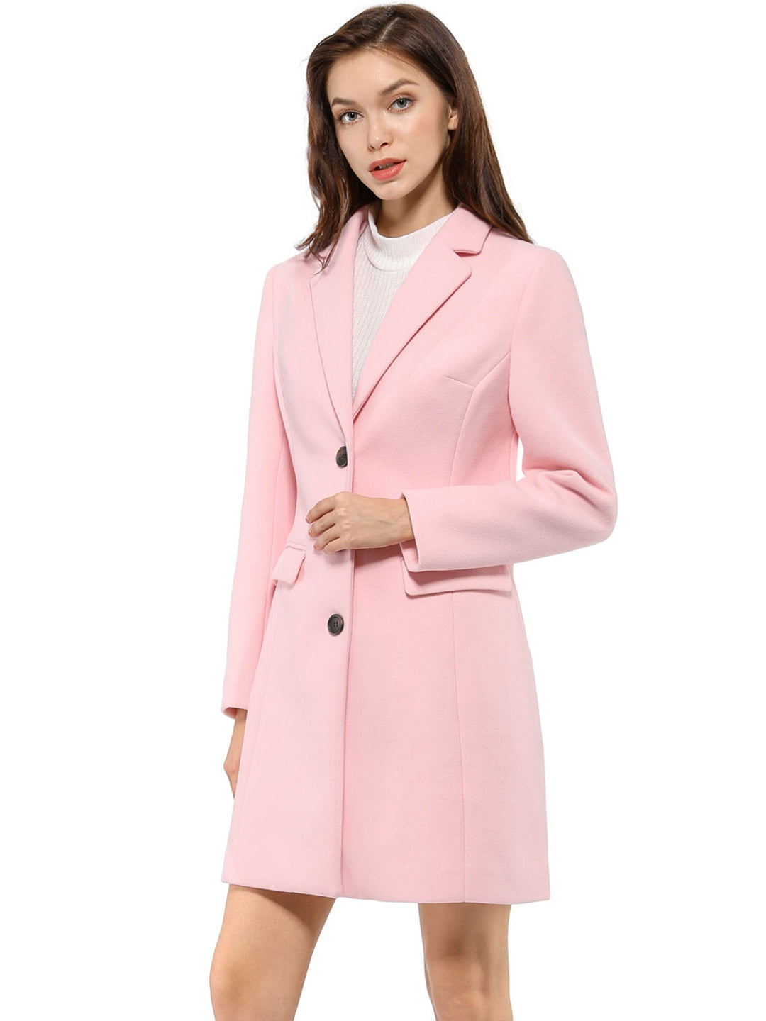 Chic Women's Coat with Lapel Collar and Buttons