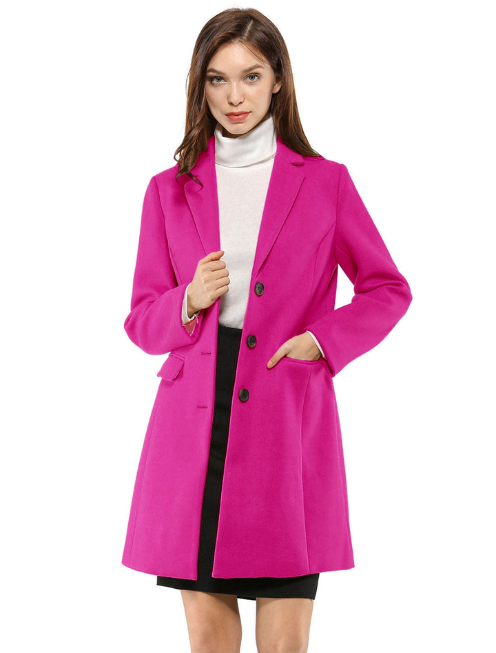 Chic Women's Coat with Lapel Collar and Buttons