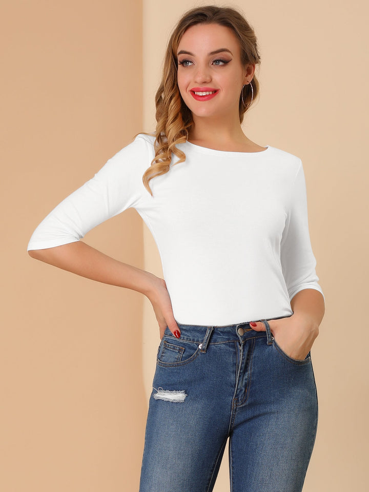 Chemise Douce Femme Coupe Slim et Manches 3/4