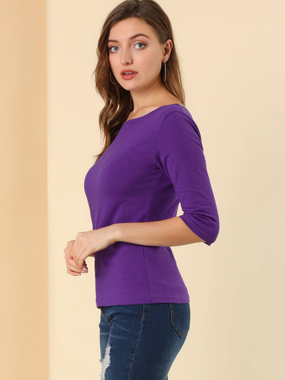 Zachte Vrouwen Shirt met Slim Fit en 3/4 Mouwen