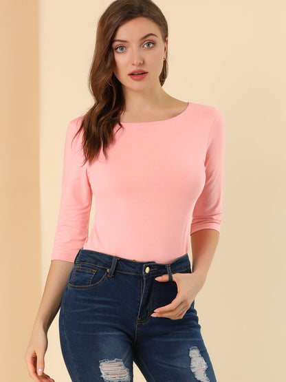 Zachte Vrouwen Shirt met Slim Fit en 3/4 Mouwen