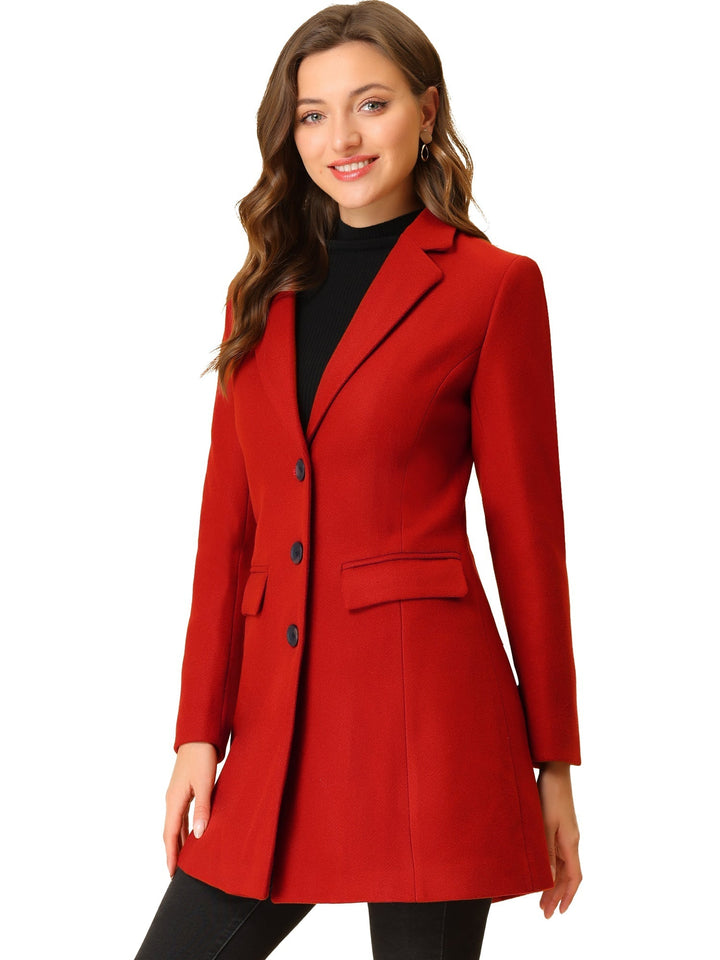 Chic Women's Coat with Lapel Collar and Buttons